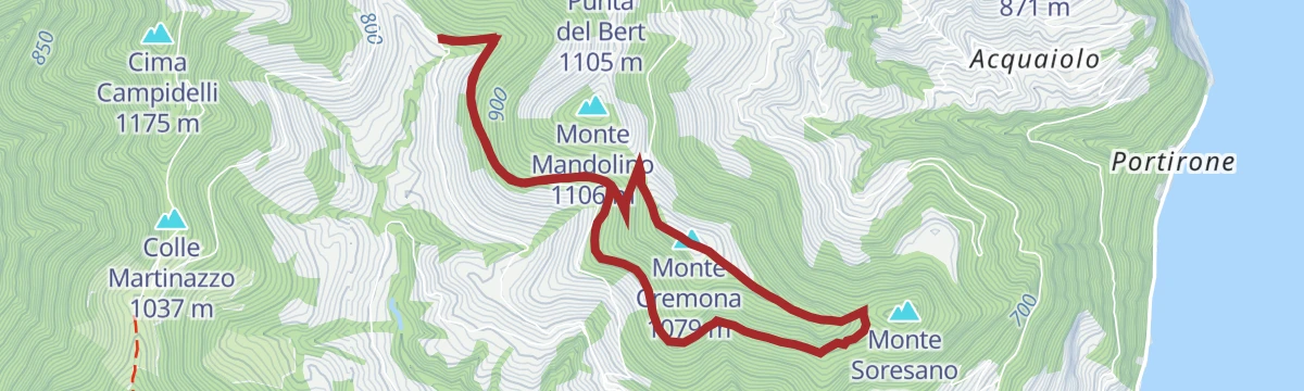 Route map: Percorso Viola a Vigolo